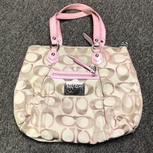 Pink spring coach tote bag
